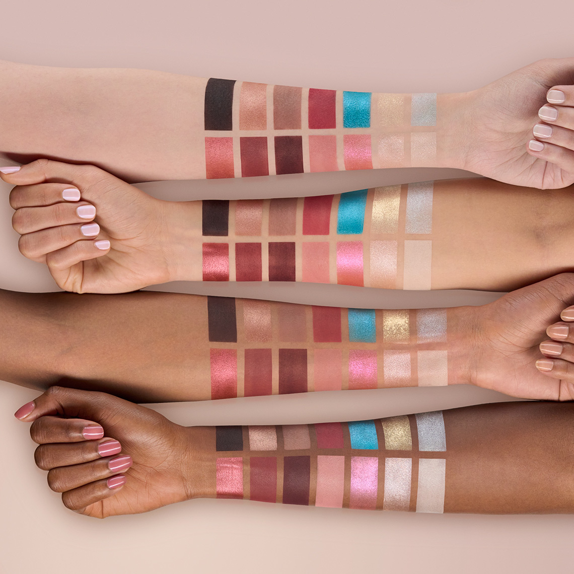 Cosmetic Eyeshadow Palette  Arm Swatches • Marc Wuchner • Cosmetic and Texture Photographer