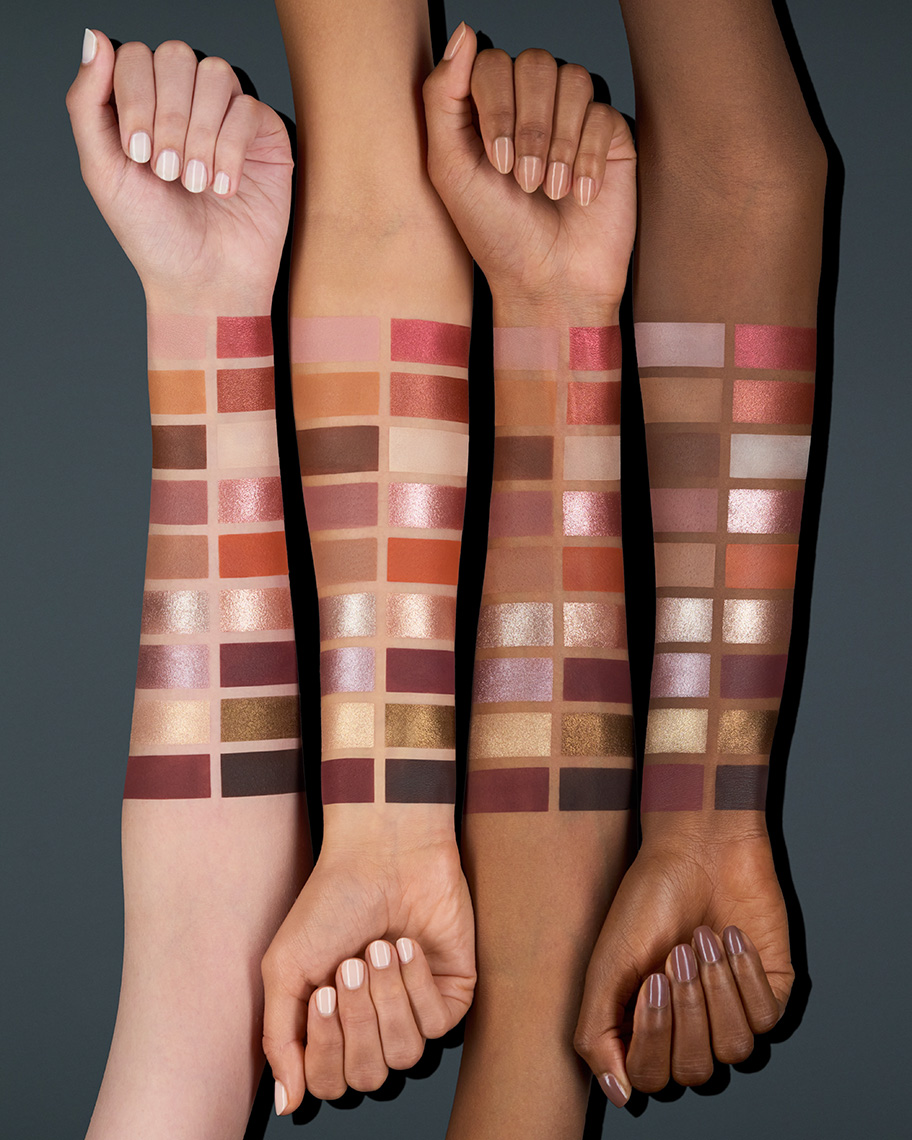 Cosmetic Eyeshadow Palette  Arm Swatches • Marc Wuchner • Cosmetic and Texture Photographer